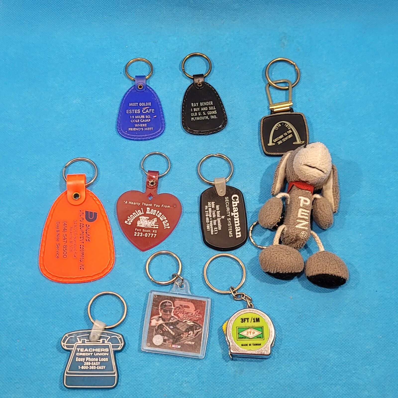 Vintage Collectable metal Keychain Keyring Mixed Lot Of 10