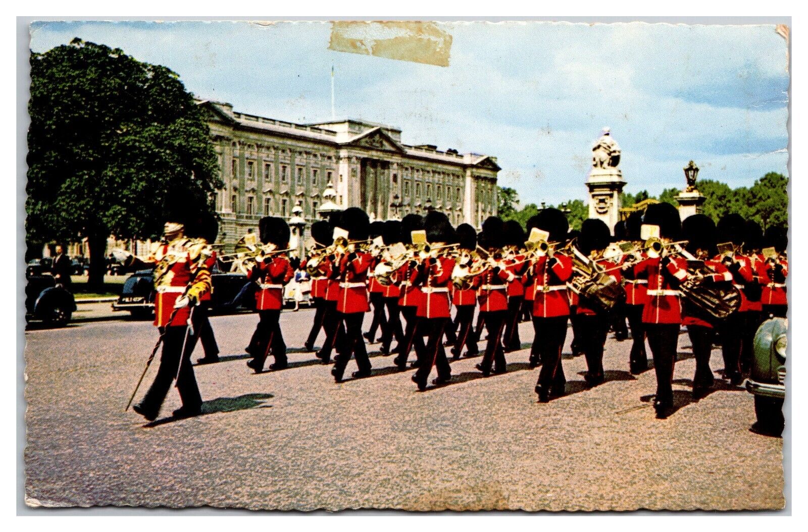 Guards Band Near Buckingham Palace, London Postcard