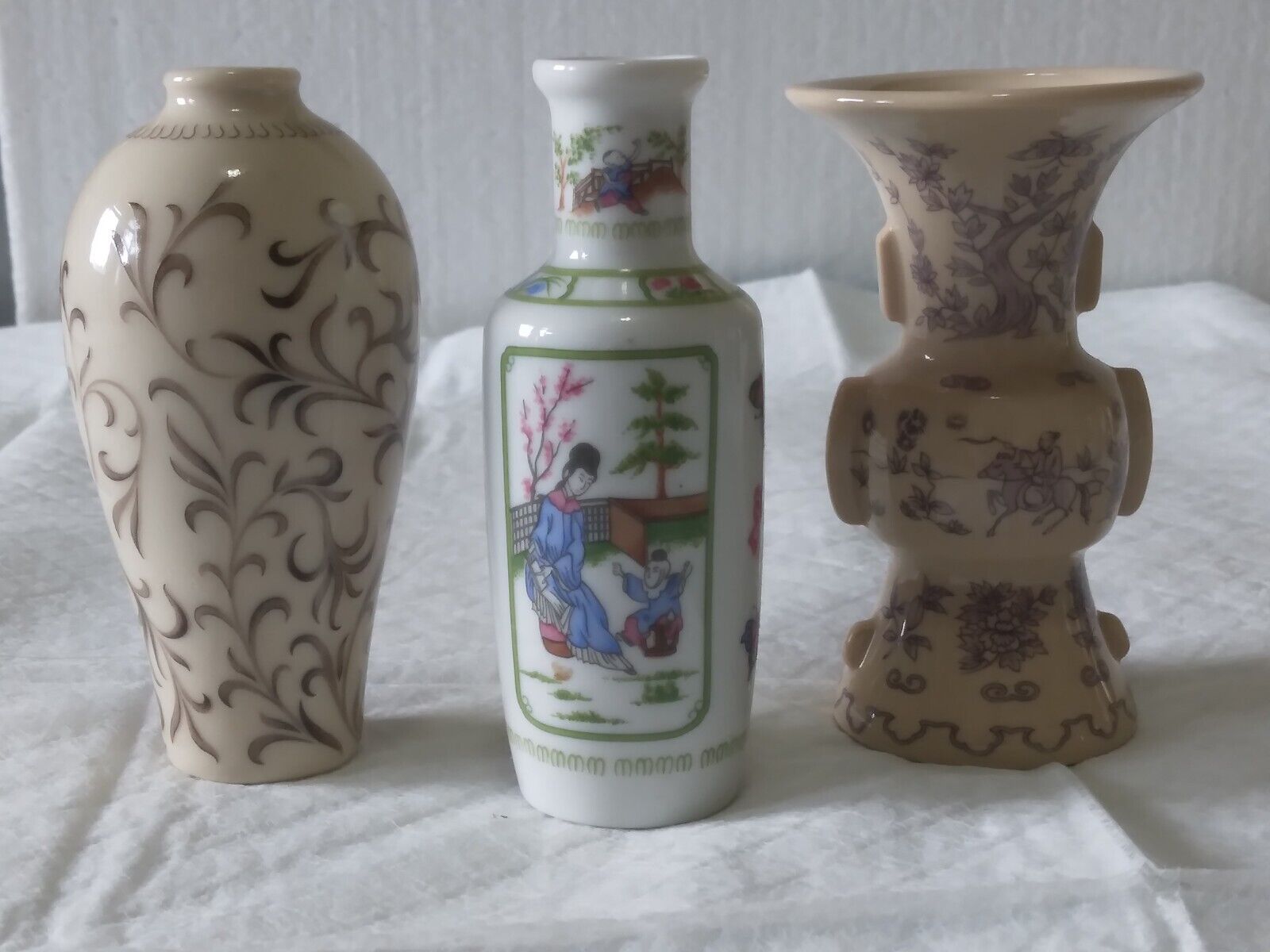 Three Franklin Mint Miniature Vases Treasures of Imperial Dynasties Japan 1980