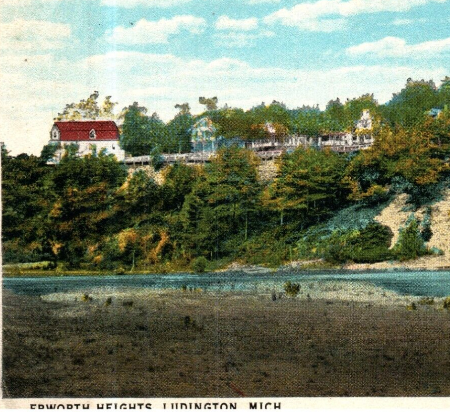 c.1915 Postcard, Ludington, Michigan, Epworth Heights, Landscape, Houses-B2-38