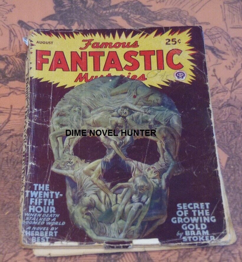 FAMOUS FANTASTIC AUGUST 1946 GD BRAM STOKER STORY FULL SKULL LAWRENCE COVER