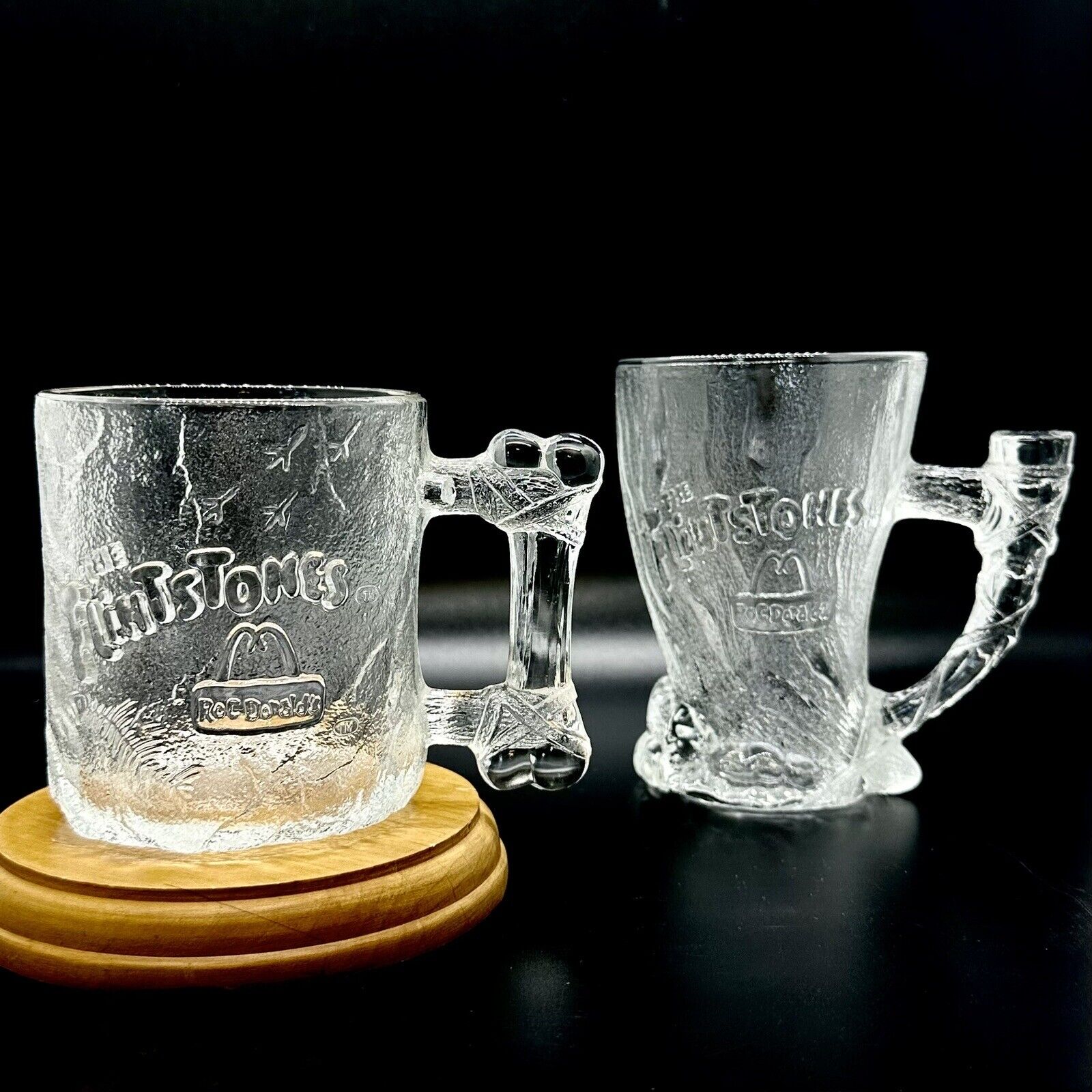 Vintage McDonalds Flintstones Mammoth & Pre-Dawn RocDonalds 1993 Set of 2 Mugs