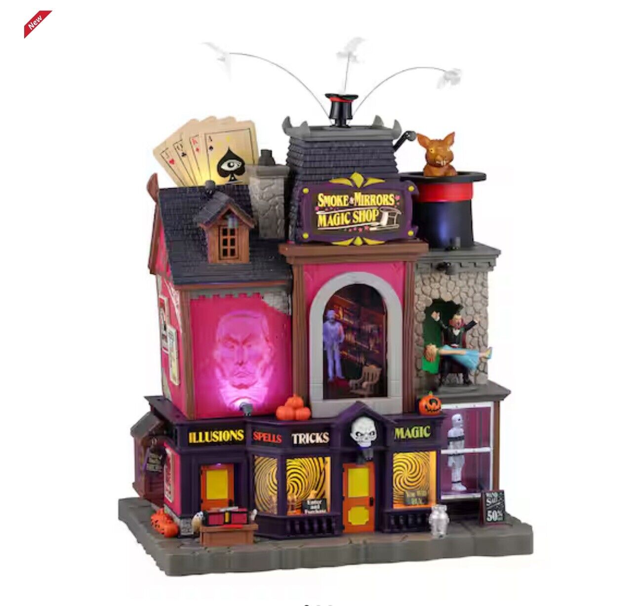 Lemax Spooky Town Halloween Village Smoke And Mirrors Shop  Brand New In Box