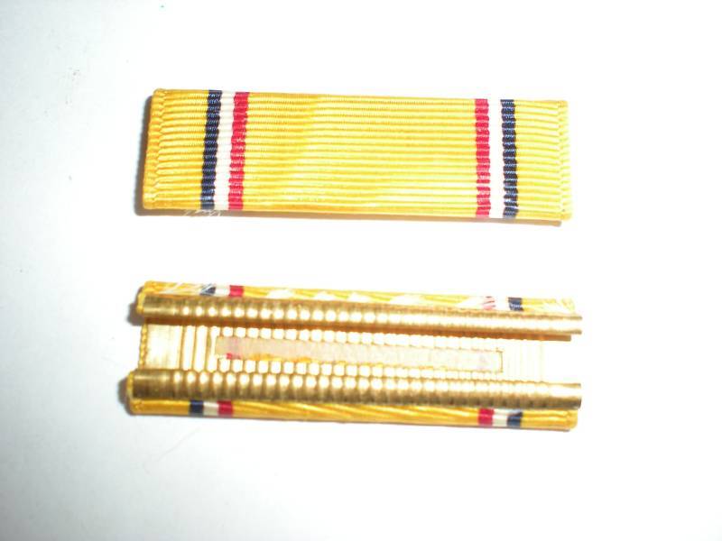 1950\'S US ARMY AMERICAN DEFENSE MEDAL RIBBON -CRIMPED BACK