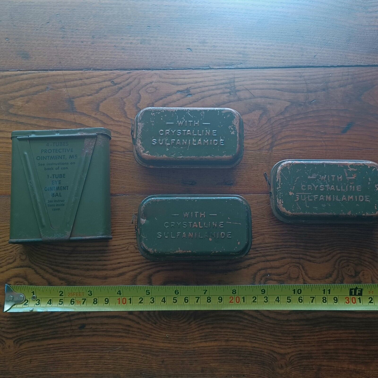 Original WW2  Tin First Aid  lot of 4 tins.