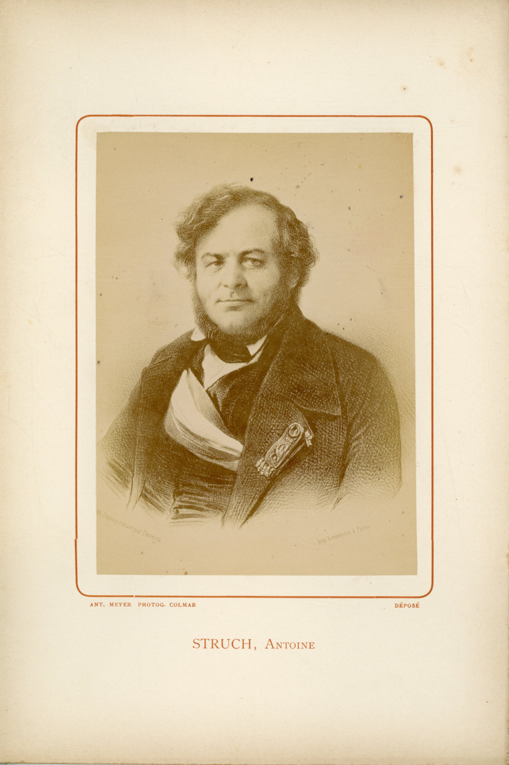 Ant. Meyer, Photog. Colmar, Antoine Struch (1791-1856), vintage politician 