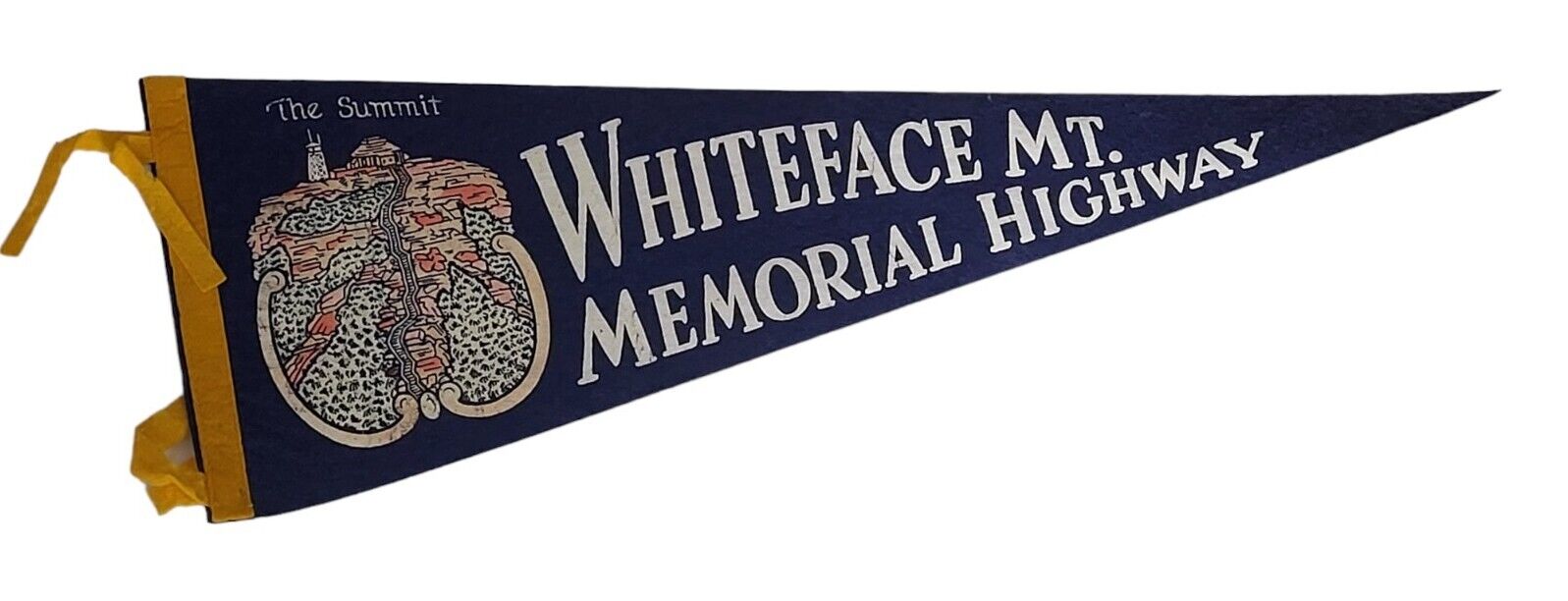 The Summit Whiteface Mt. Memorial Highway Vintage Pennant Felt - Travel New York