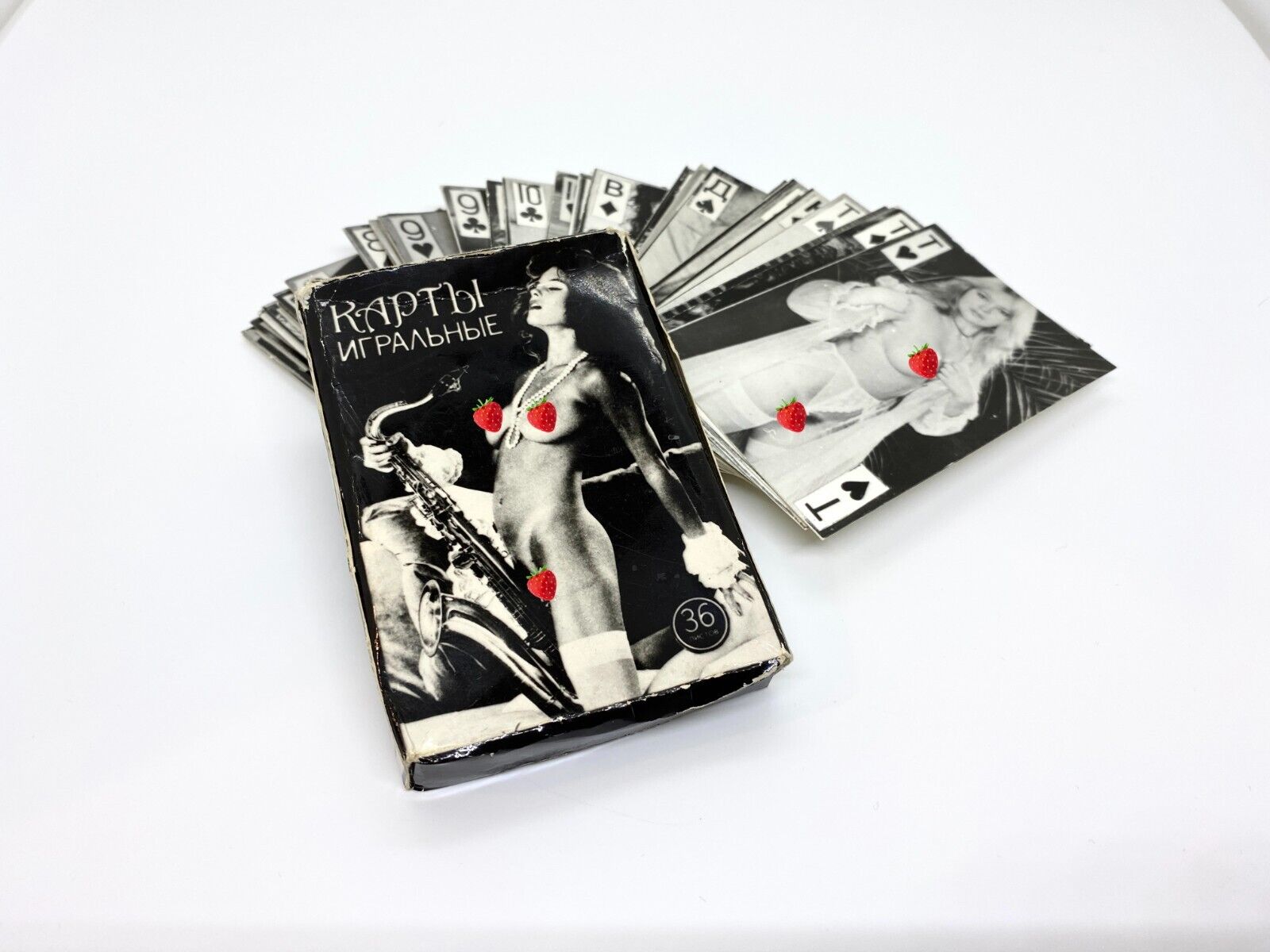 Erotic playing cards, naked women. Very old. Models. Vintage full deck 36 pcs