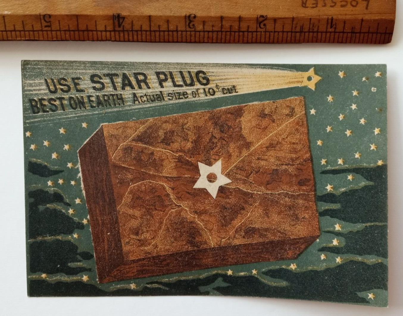 LIGGETT & MYERS TOBACCO TRADE CARD SHOOTING STAR 10c PLUG NIGHT SKY STARS c1890