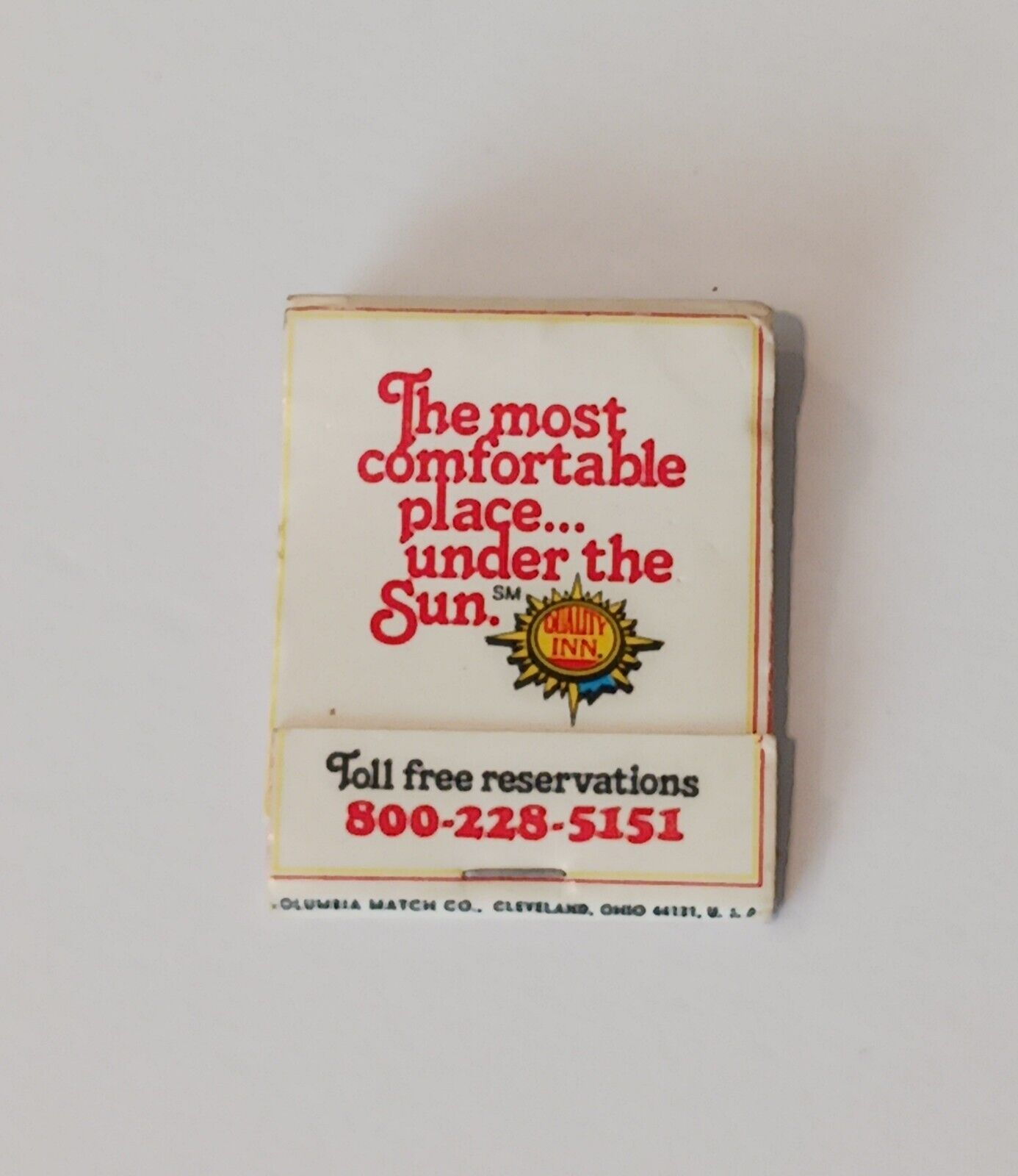 Vintage Matchbook Quality Inn The Most Comfortable Place Under The Sun Logo