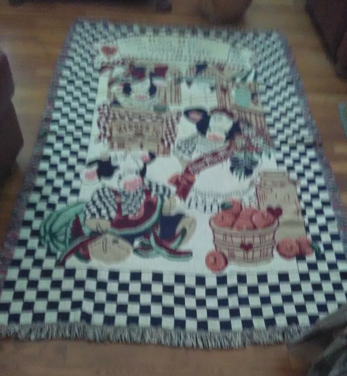Original Mary Moo Moo cow  blanket  4 ft x 6 ft size