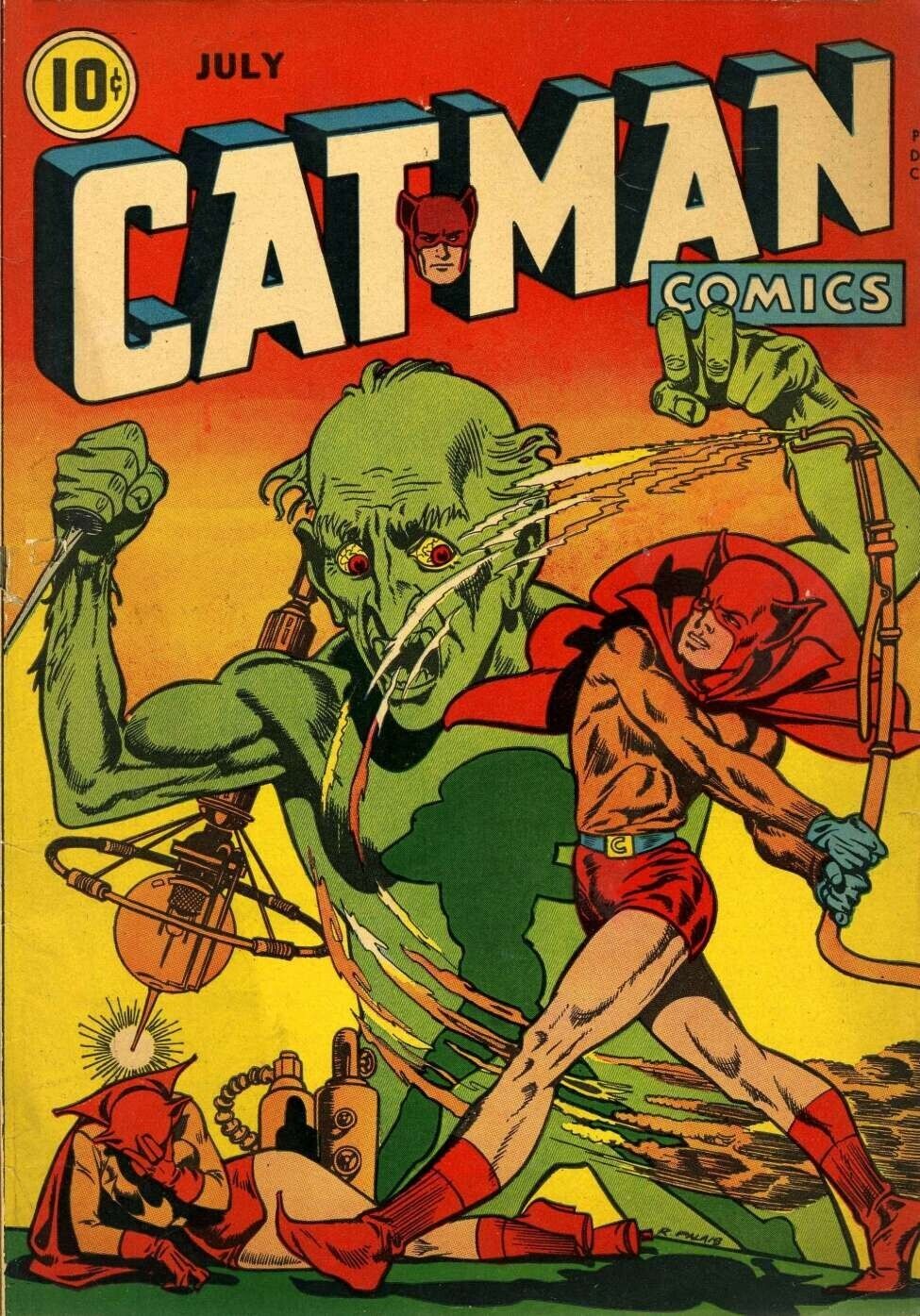 CATMAN COMICS #25, (1944) *** VERY SCARCE WWII,  Incomplete with only one story