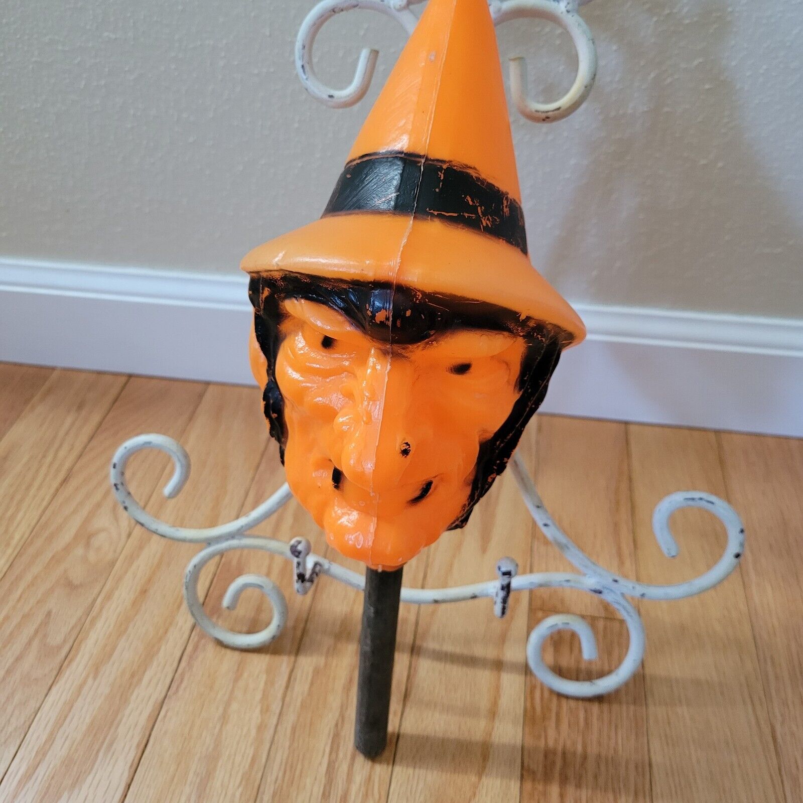 Vintage Bayshore New York Witch Blow Mold Shaker Rattle Halloween Toy MCM 20th
