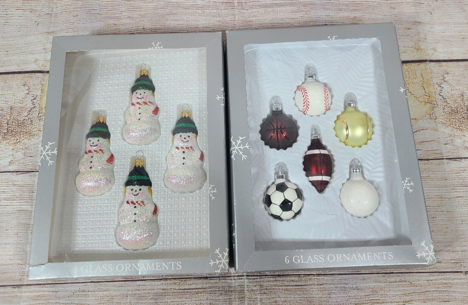 Vintage Target Christmas Ornaments Lot Of 2 Sports Snowmen 2003 New Old Stock