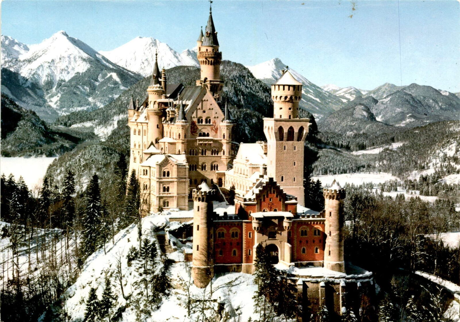 Schloss Neuschwanstein, Royal Castle Neuschwanstein, Bavarian Postcard