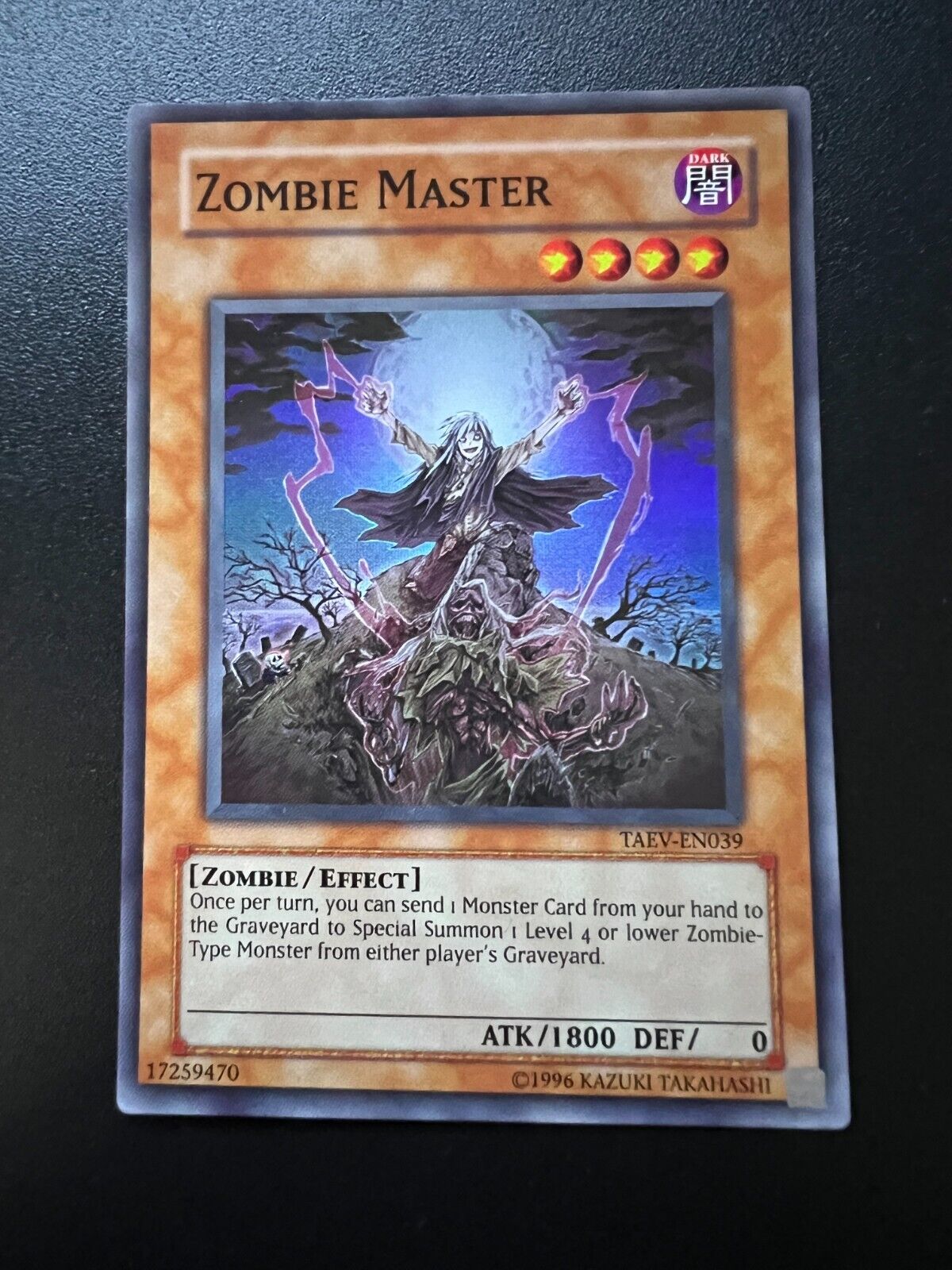 Zombie Master TAEV-EN039 Super Rare Unlimited Near Mint Yugioh