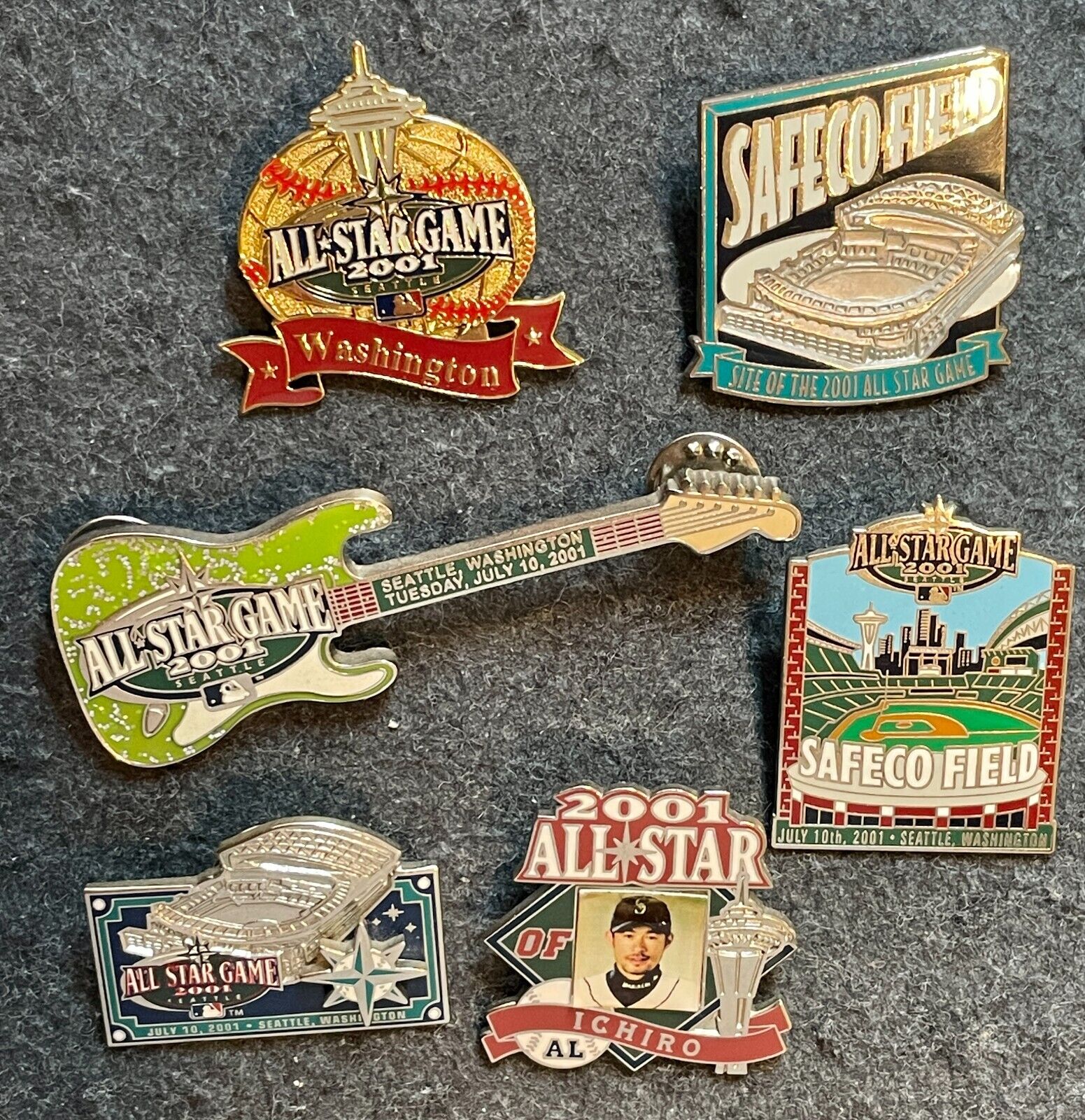 2001 MLB All Star Game Ichiro Rookie Pin & 5 others (lot of 6)  Seattle Mariners