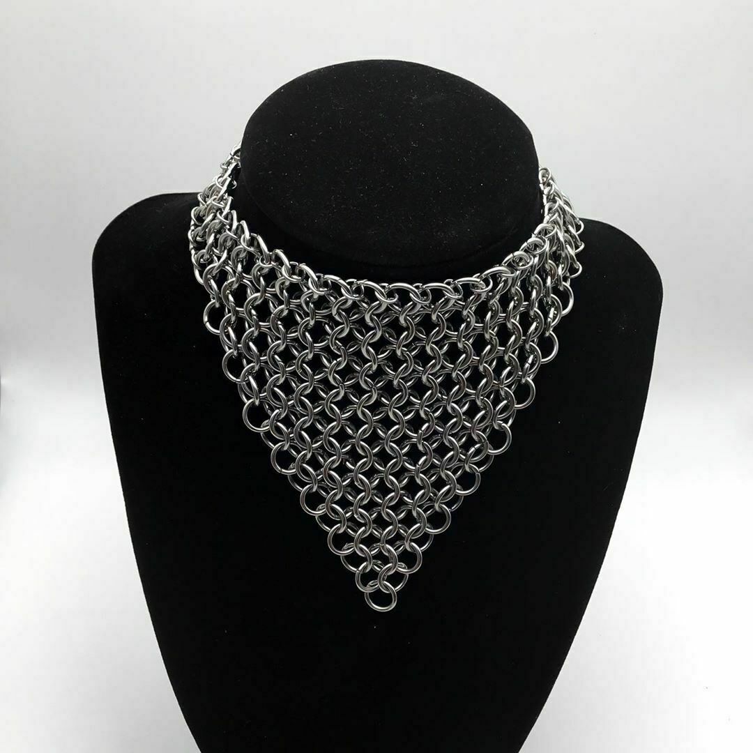 DGH® Chainmail Neck Lace Silver Perfect & Best Medieval Gift for Wife  H1