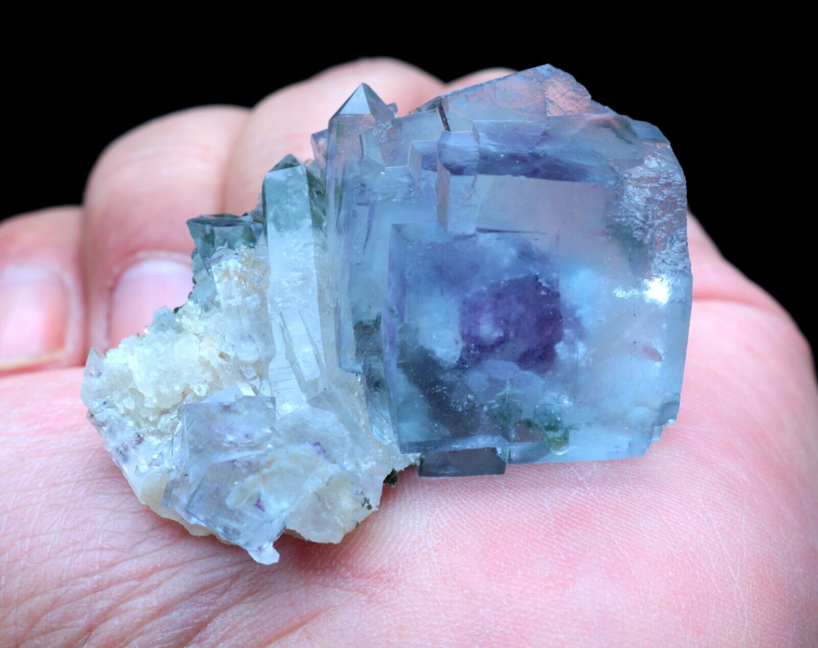 60g Rare Blue Purple Cube Fluorite Mineral Crystal Specimen/Yaogangxian