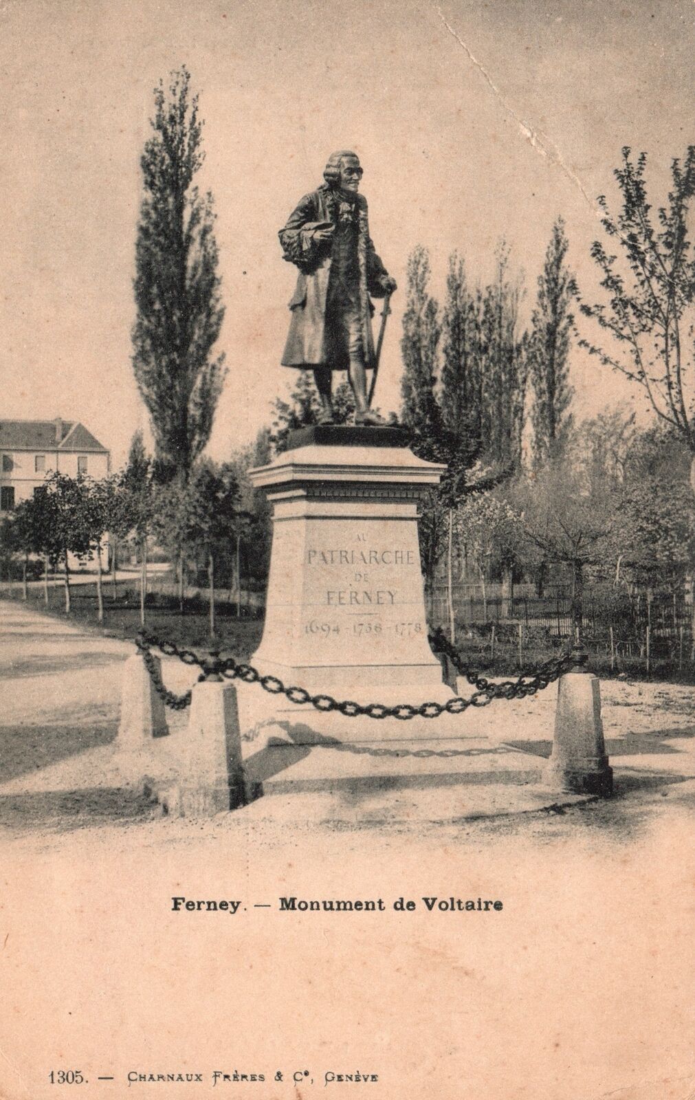 Vintage Postcard 1900\'s Au Patriarche De Ferney Monument de Voltaire France