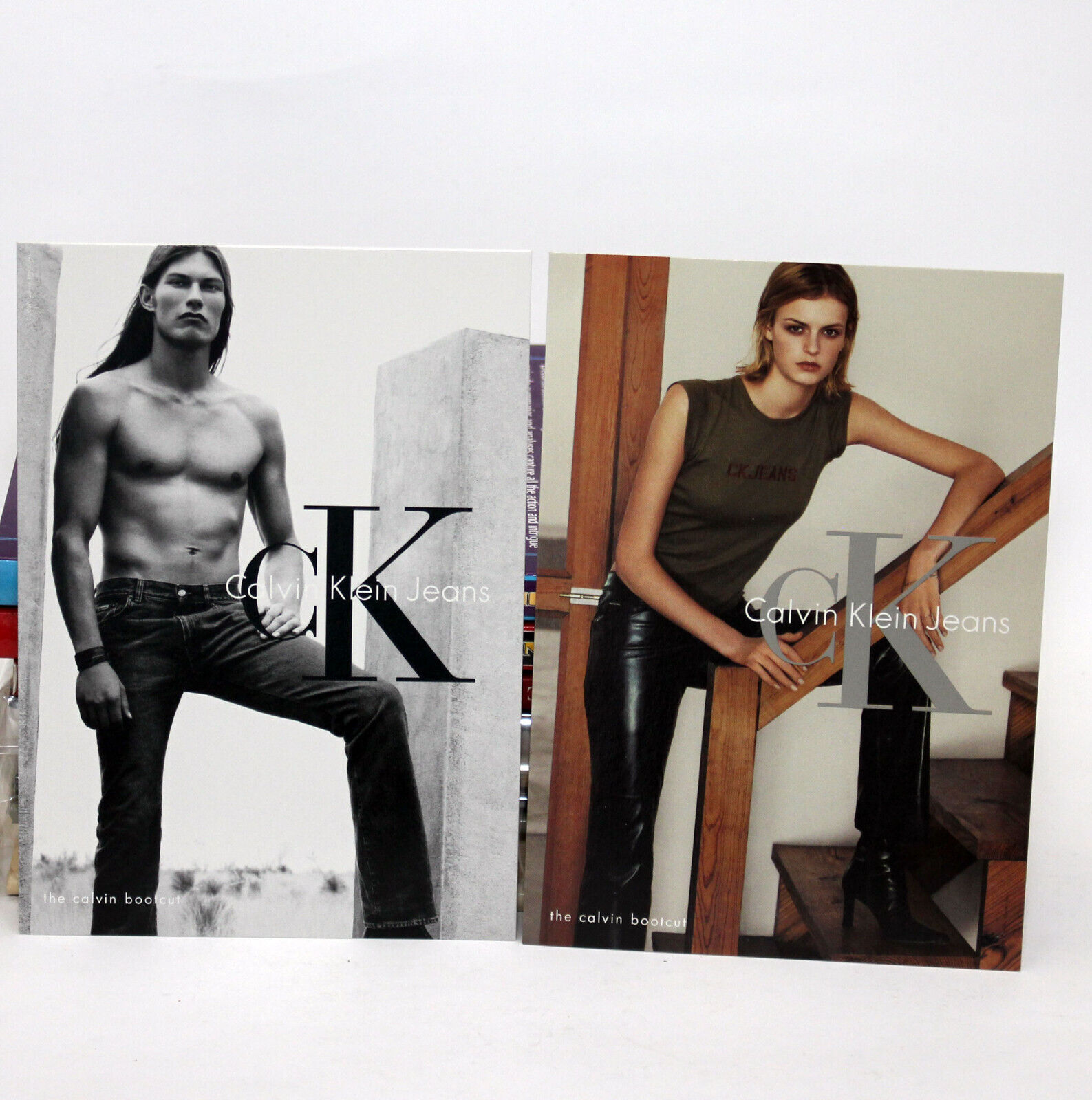 NEW 2 Different (color & b&w) Calvin Klein Jeans - Maxracks 4x6 Postcards