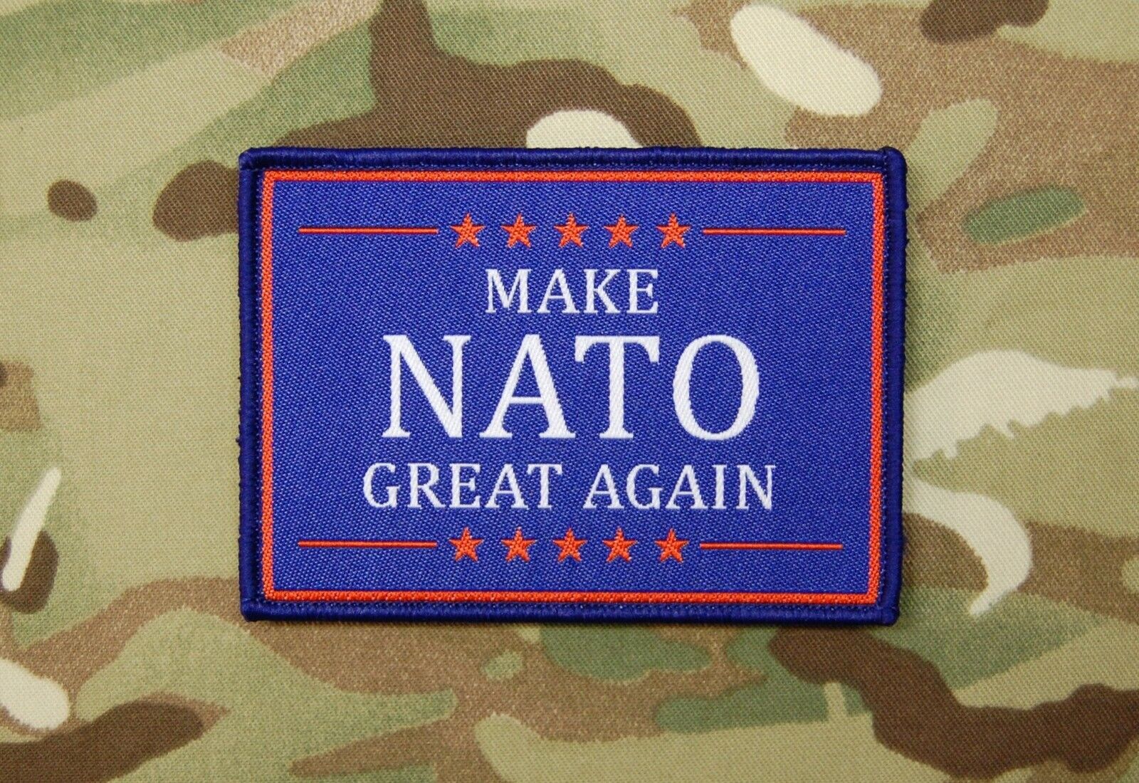 Make NATO Great Again Woven Morale Patch Hoop and Loop Backing Milsim West MSW