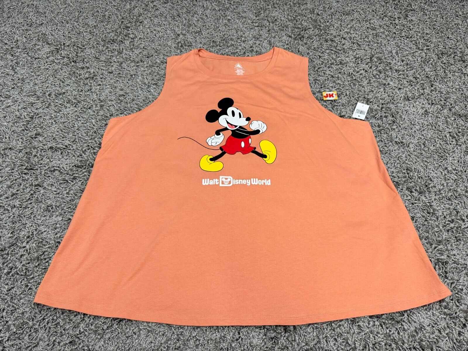 NEW Walt Disney World Tank Top Adult 3X 3XL Orange Mickey Mouse Shirt Parks