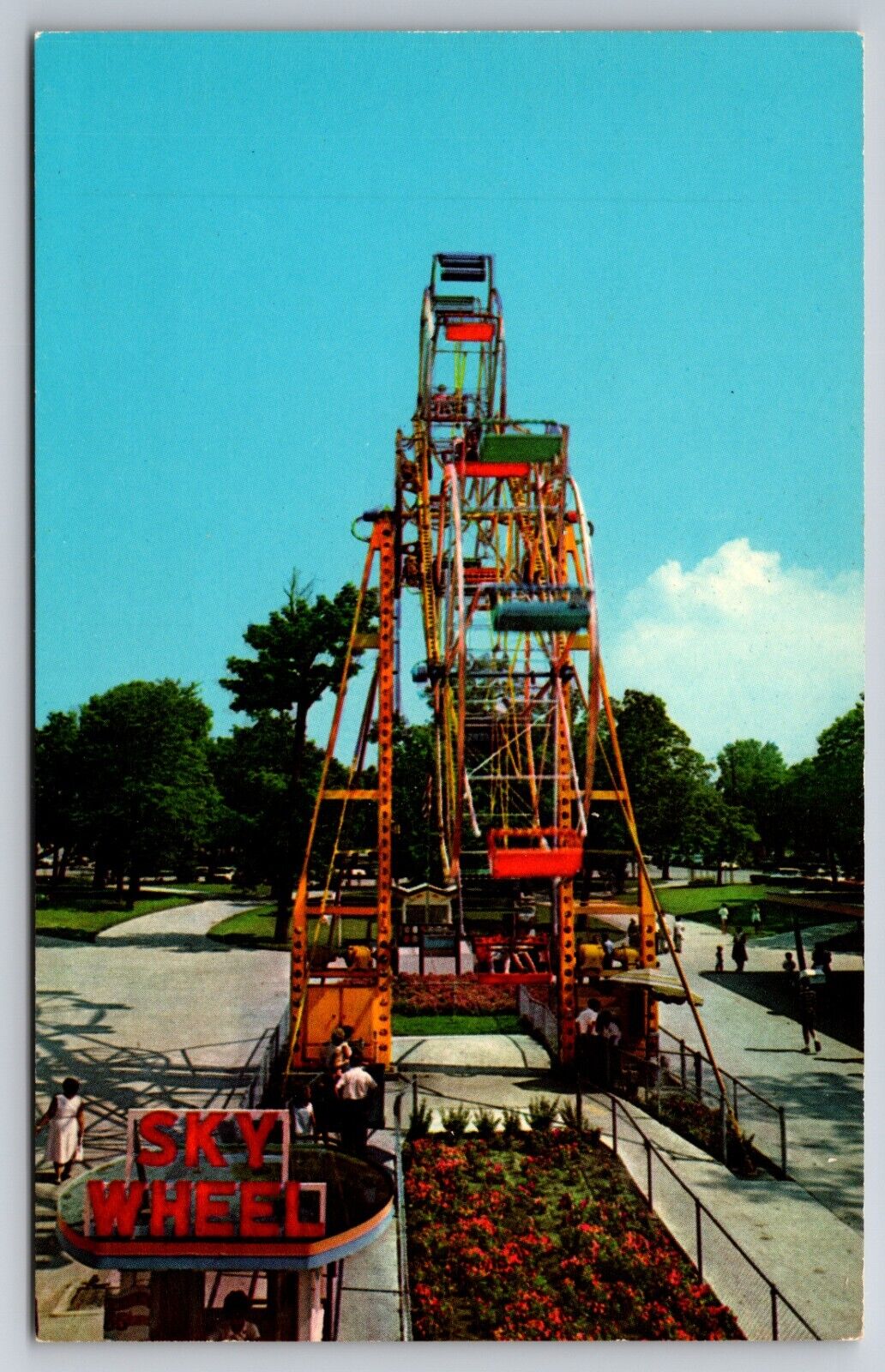 Giant Sky Wheel Ferris Wheel Cedar Point Sandusky Ohio c1950 Postcard