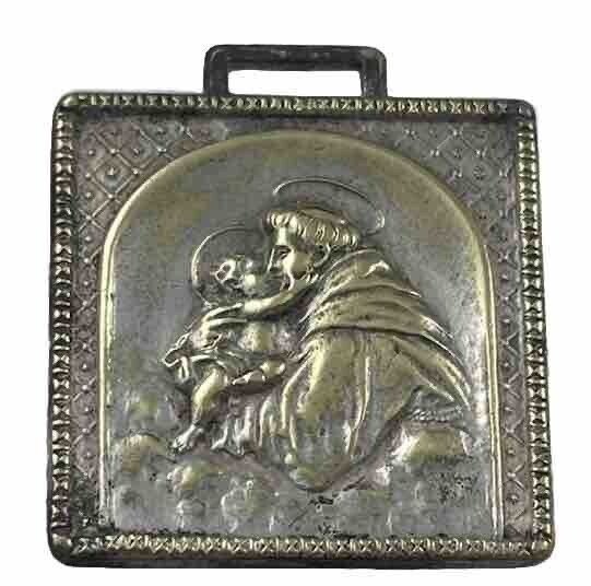 Vintage Catholic St Anthony Worn Religious Medal