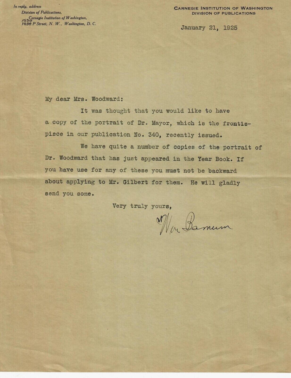 RARE “Connecticut Senator” William H Barnum Hand Signed TLS Dated 1925