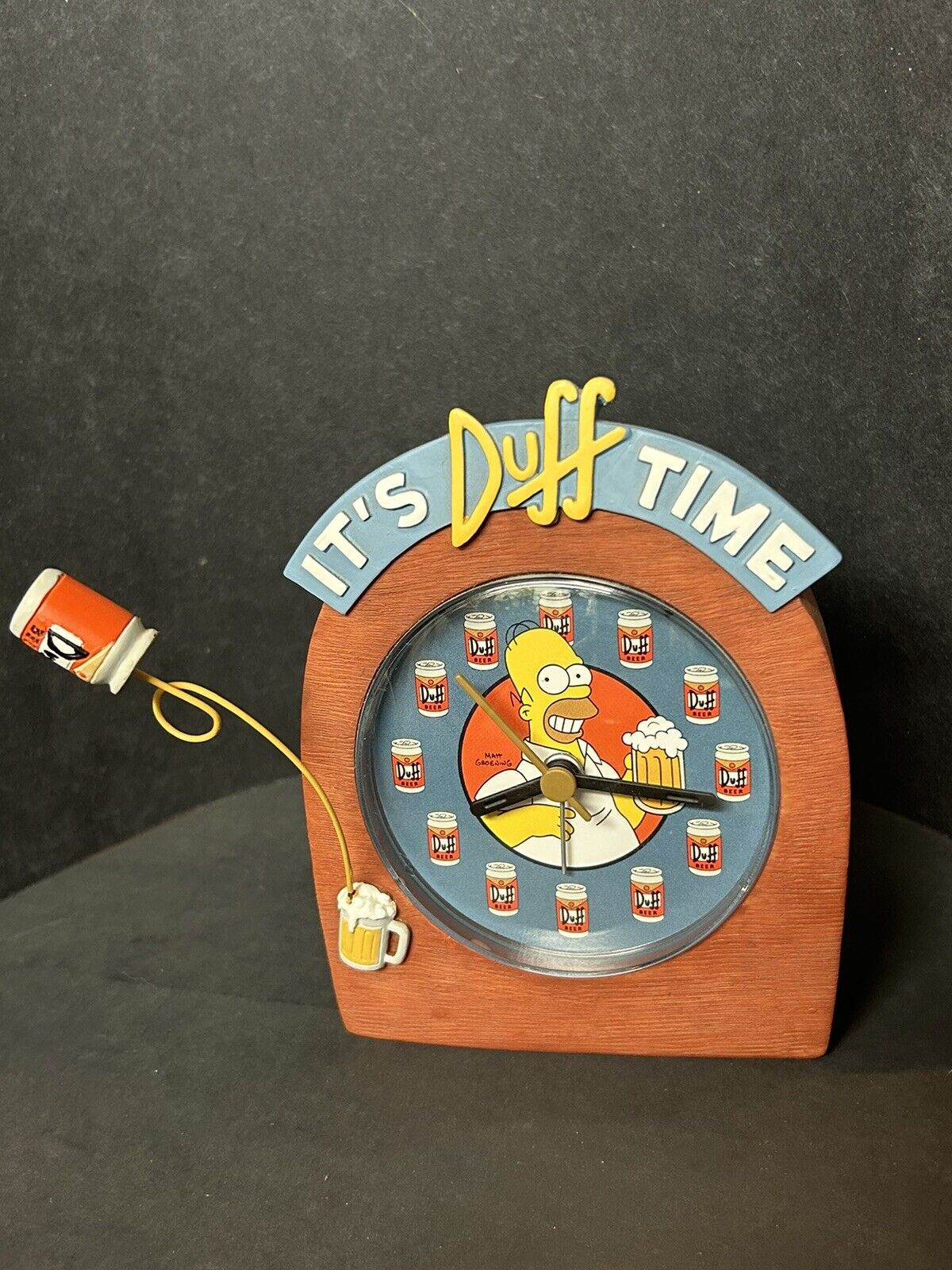 Rare It’s Duff Time Shelf Alarm Clock, Featuring Homer From The Simpsons.