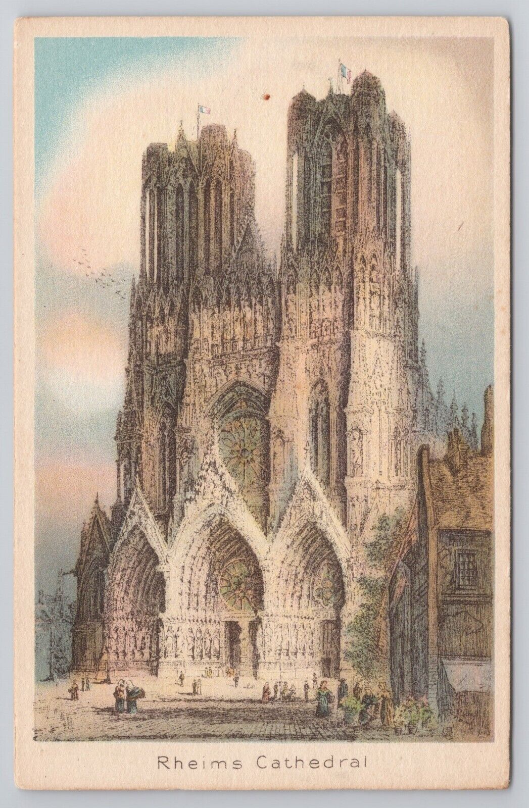 Sunday School Rally Day Rheims Cathedral 1920 Postcard Church