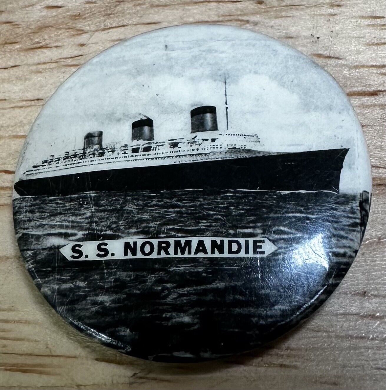 Vintage 1930\'s S.S. NORMANDIE Passenger Ship Liner 1.25\