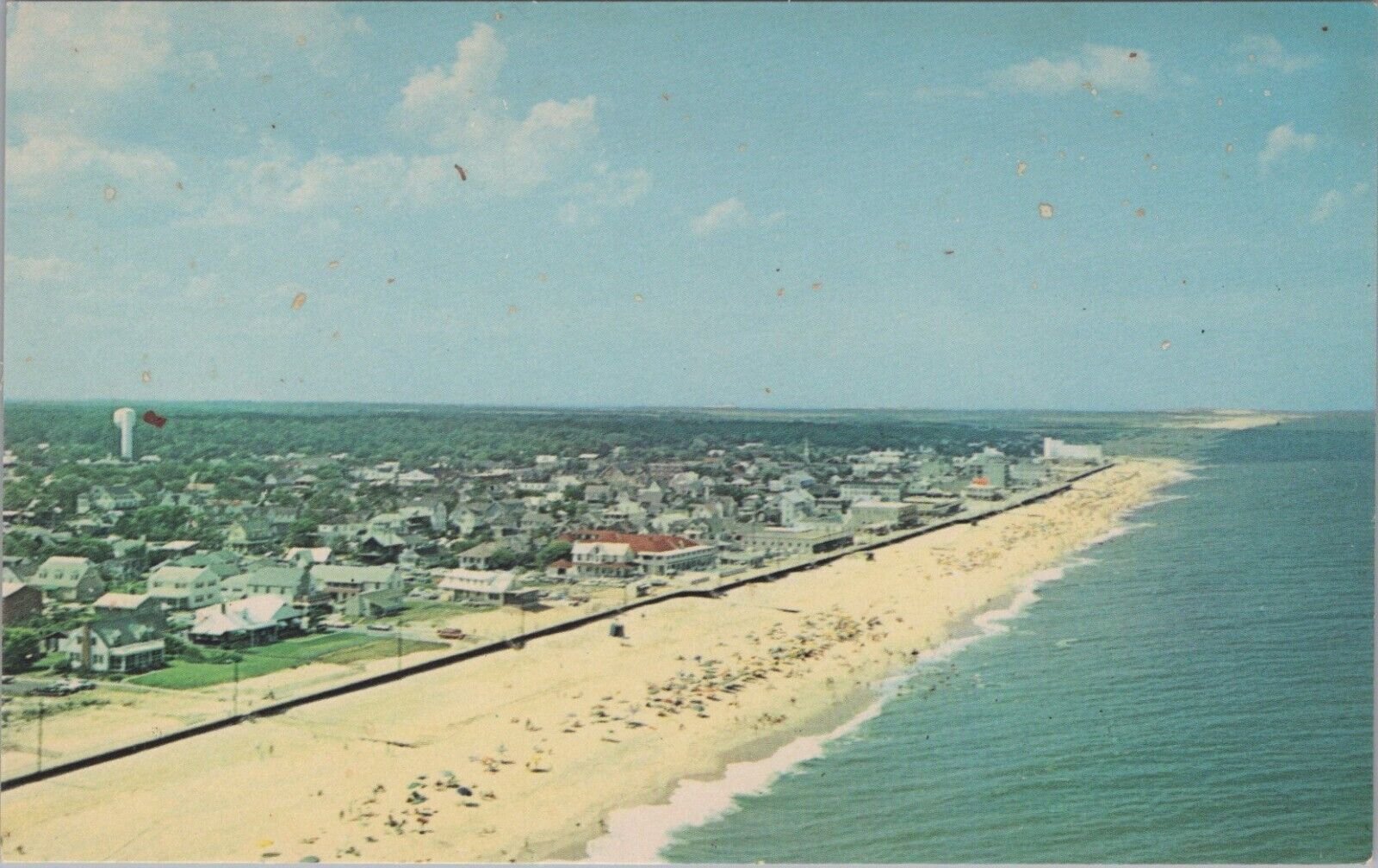 Rehoboth Beach Delaware Helicopter View Looking North  Vintage Post Card