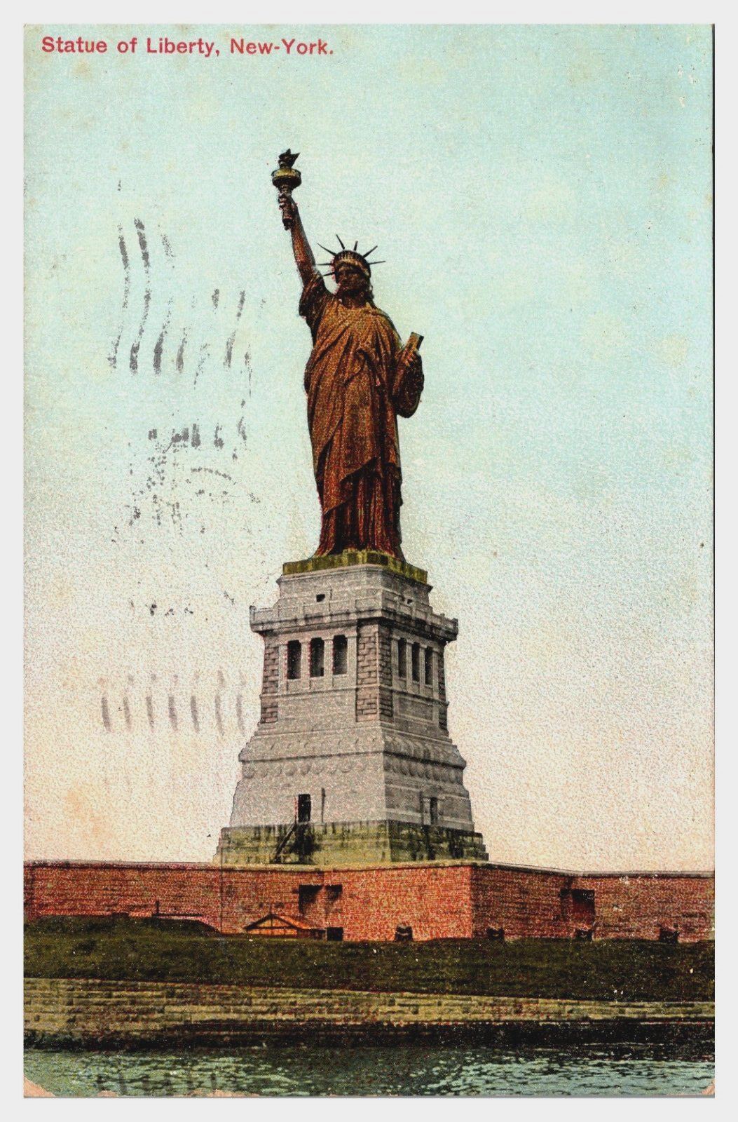 Statue of Liberty Early 1900s View New York Lithograph C 1908 Antique Postcard