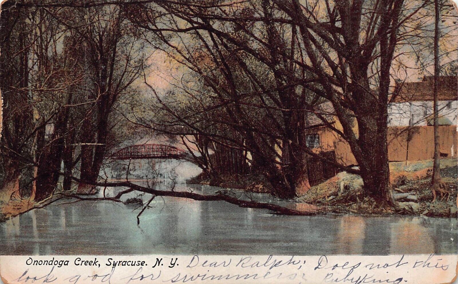 Onondoga Creek Syracuse New York NY UDB c1906 Postcard Scenic View