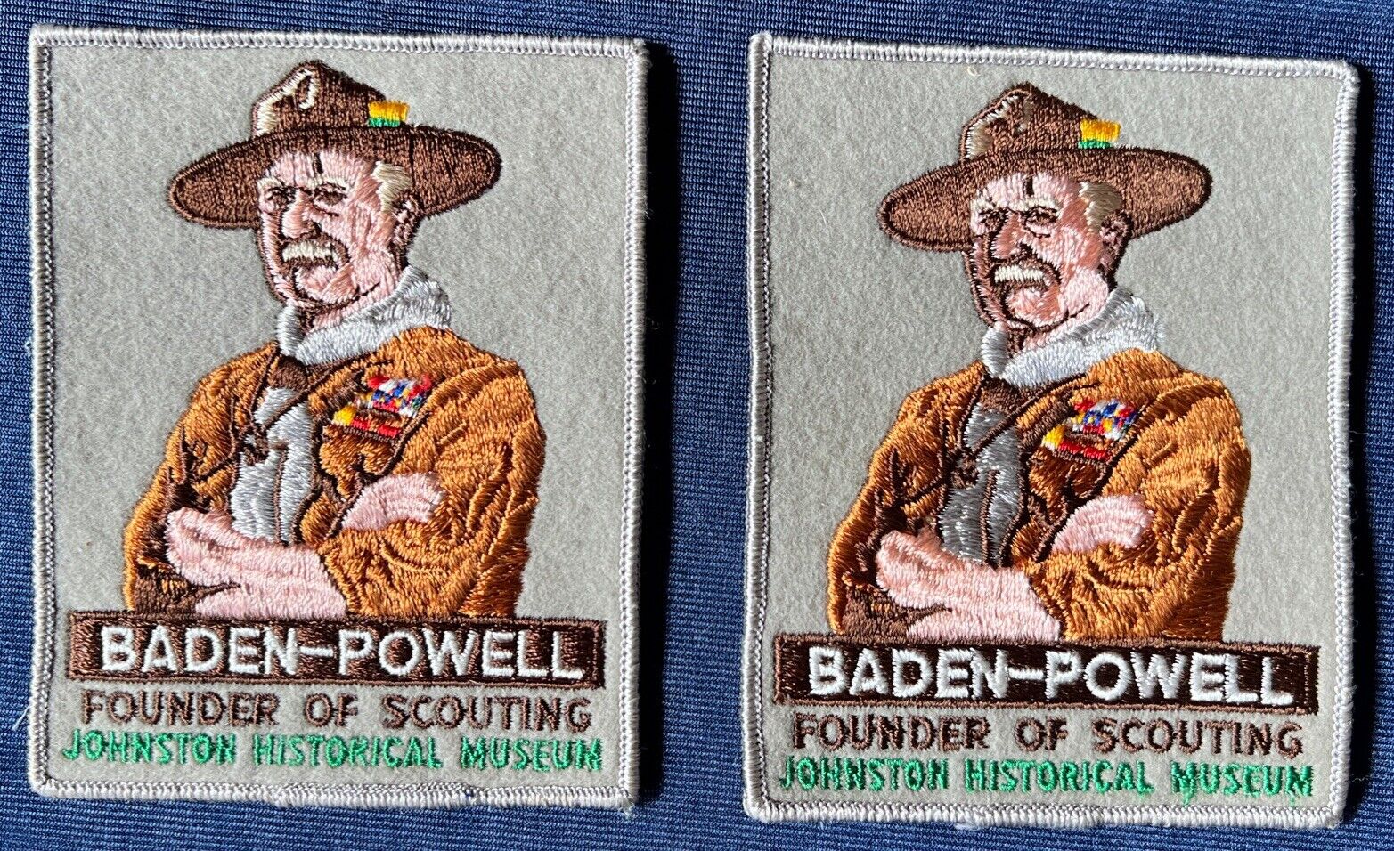 Boy Scout Baden Powell Johnston Historical Museum set of 2 matching Patches NEW