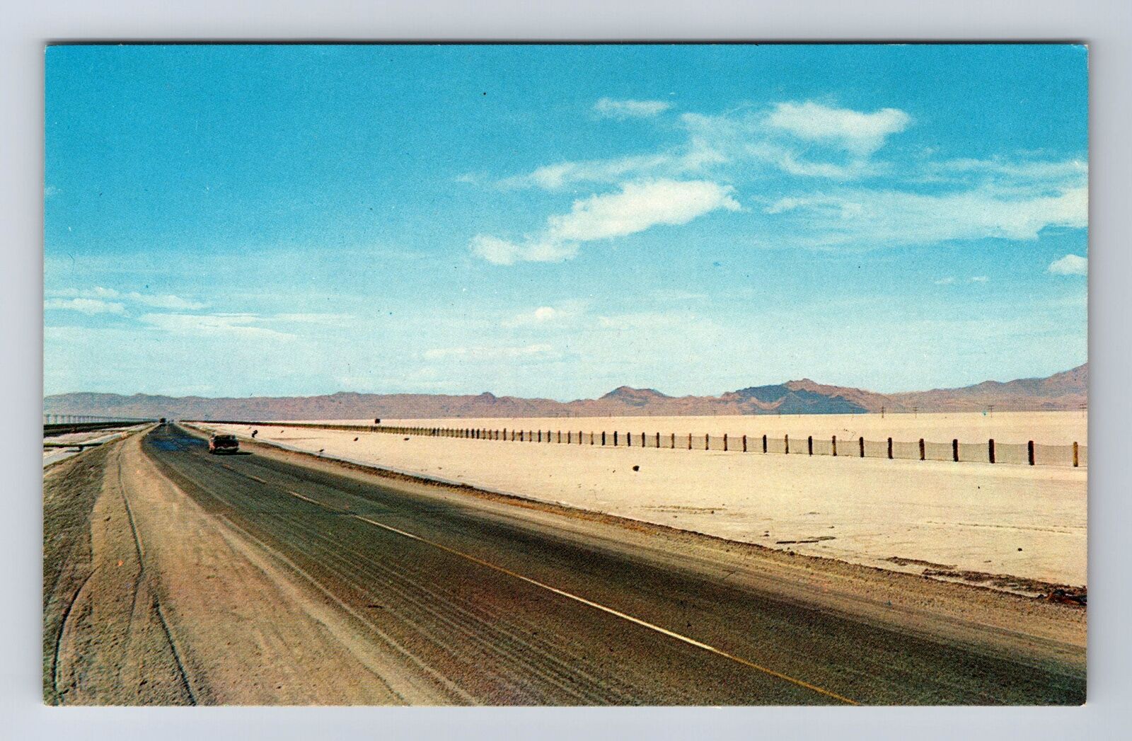 Bonneville Salt Flats UT-Utah, Commercial Salt Bonneville Flats Vintage Postcard