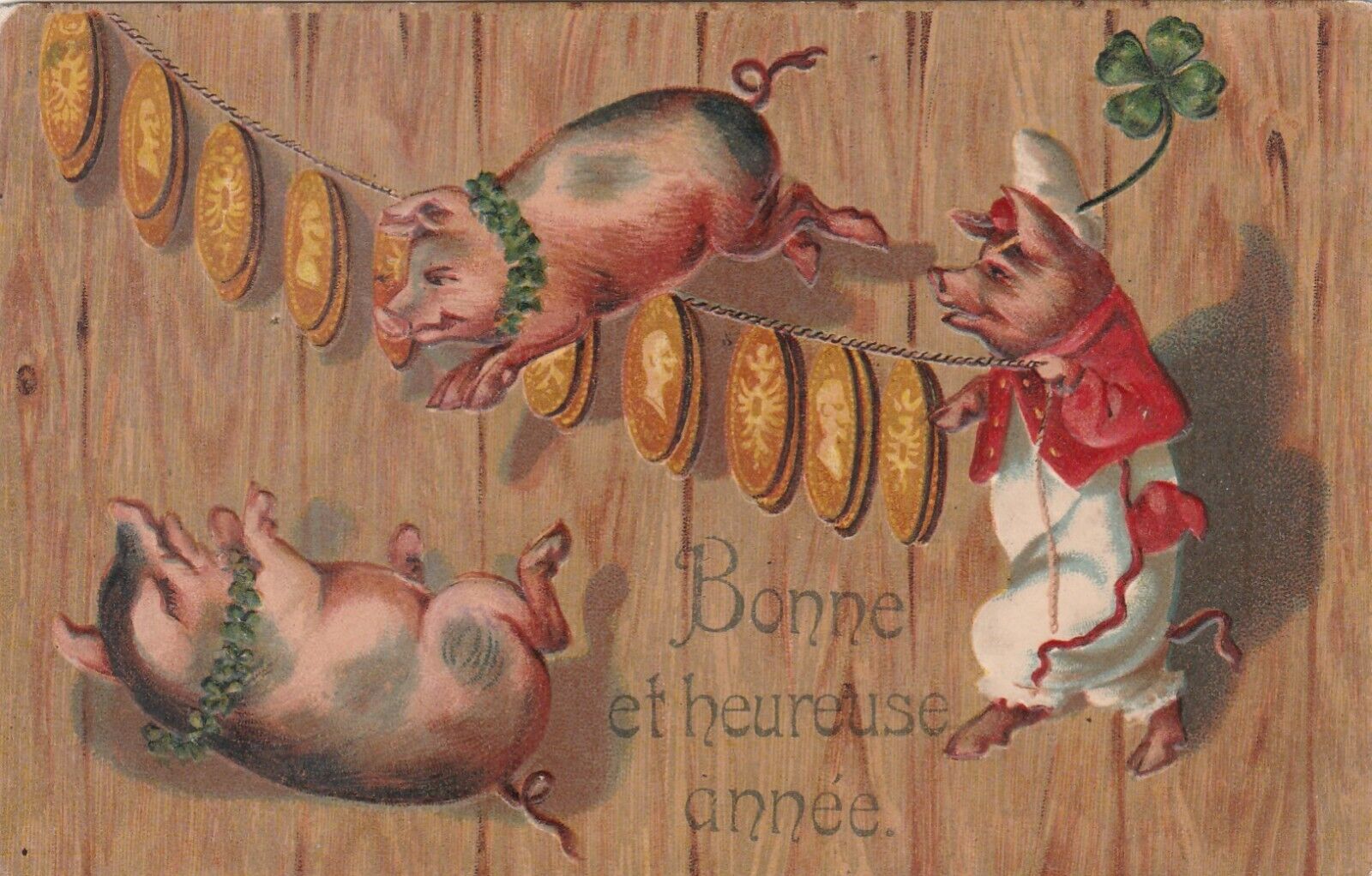 Outstanding group of dressed pigs u1910 Postcard