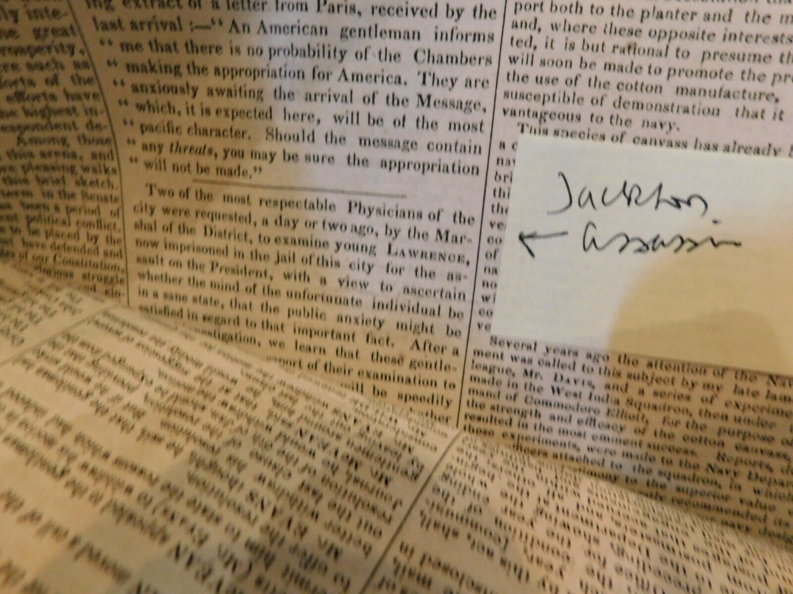 613 Andrew Jackson Assassination 40 issues Washington Newspapers Slavery Trade