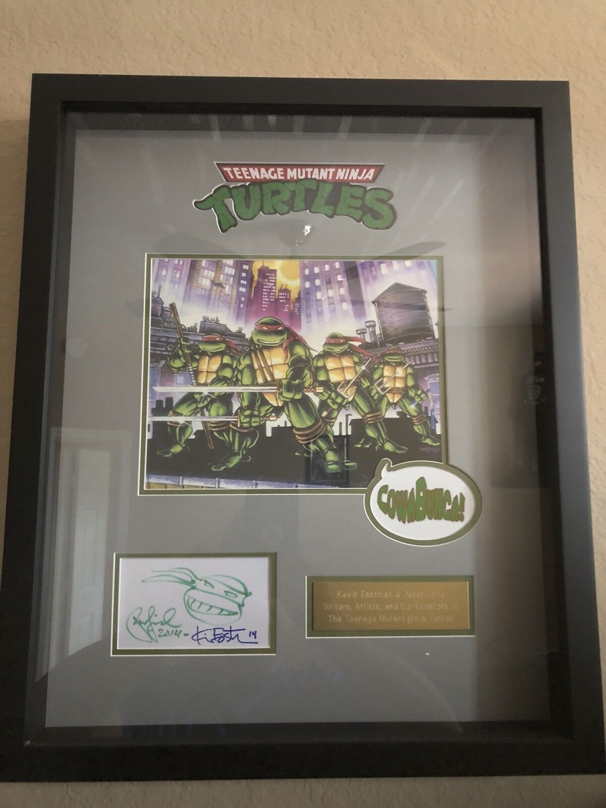 TMNT Kevin Eastman And Peter Laird Custom Display Photo Mat FRAMED ON SALE NOW