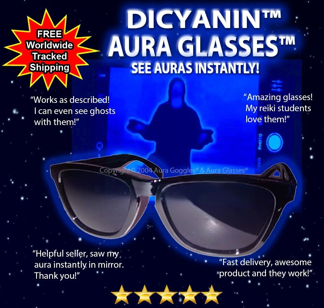 OFFICIAL DICYANIN AURA GLASSES weird rare hunting ghost wicca psychic detector