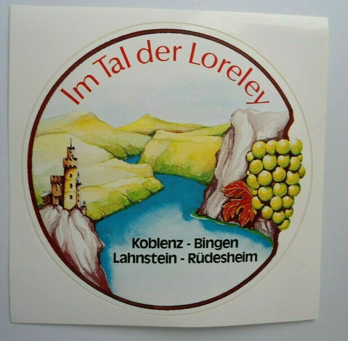 Souvenir-Aufkleber Loreley Valley Koblenz Bingen Lahnstein Rudesheim Rhine