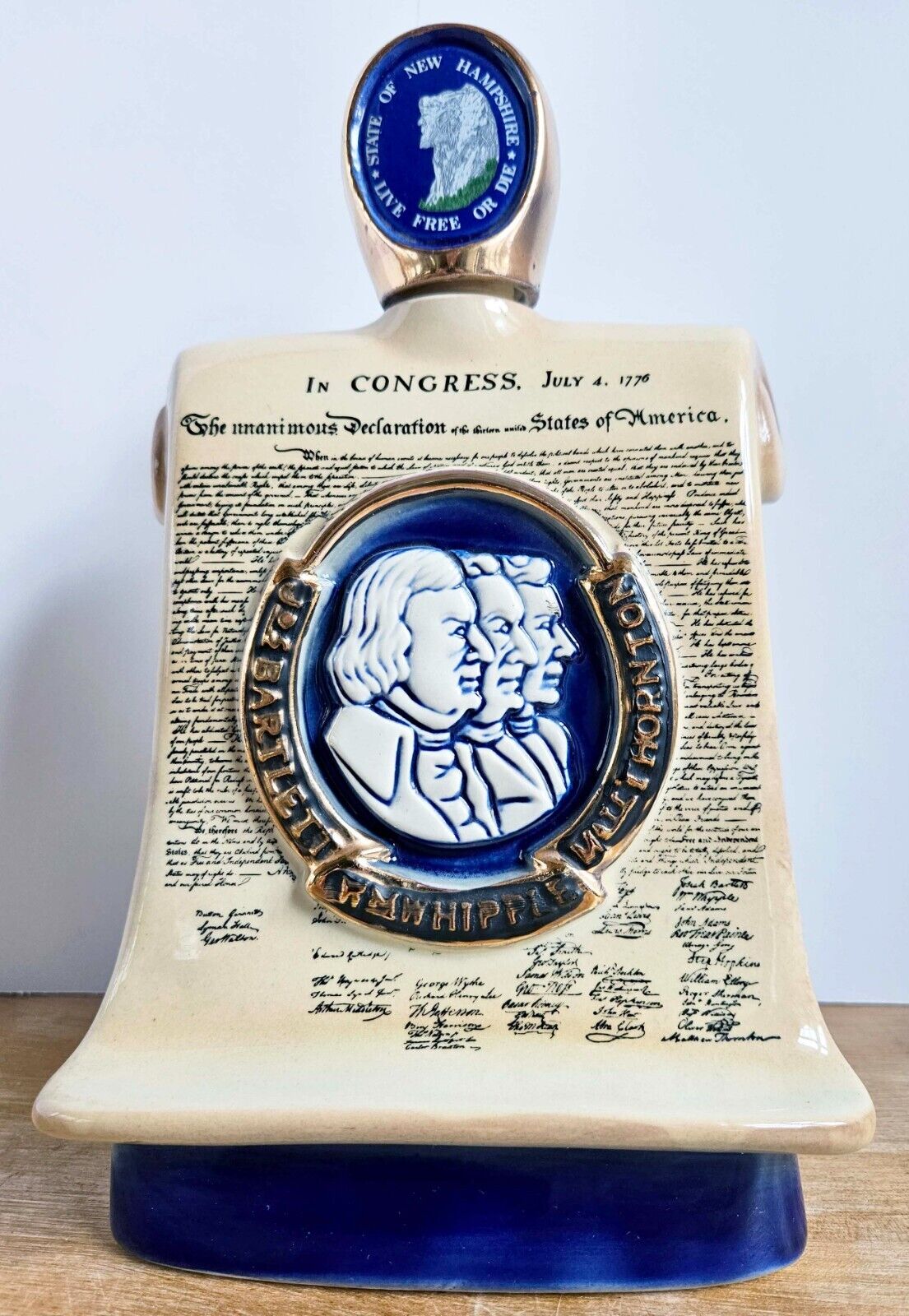 Rare Old Mr. Boston 1976 New Hampshire Old Man Declaration Independence Decanter
