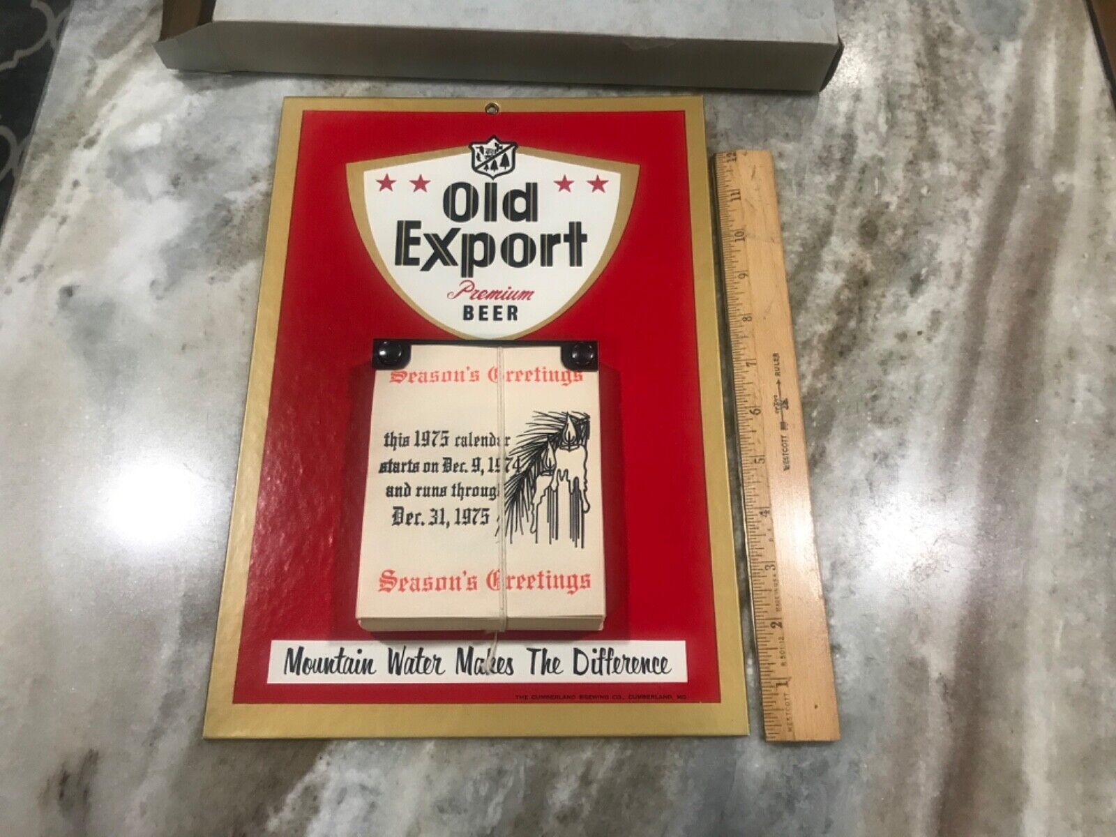 1975 Old Export Beer calendar ..new in box.. Cumberland Brewing Co MD