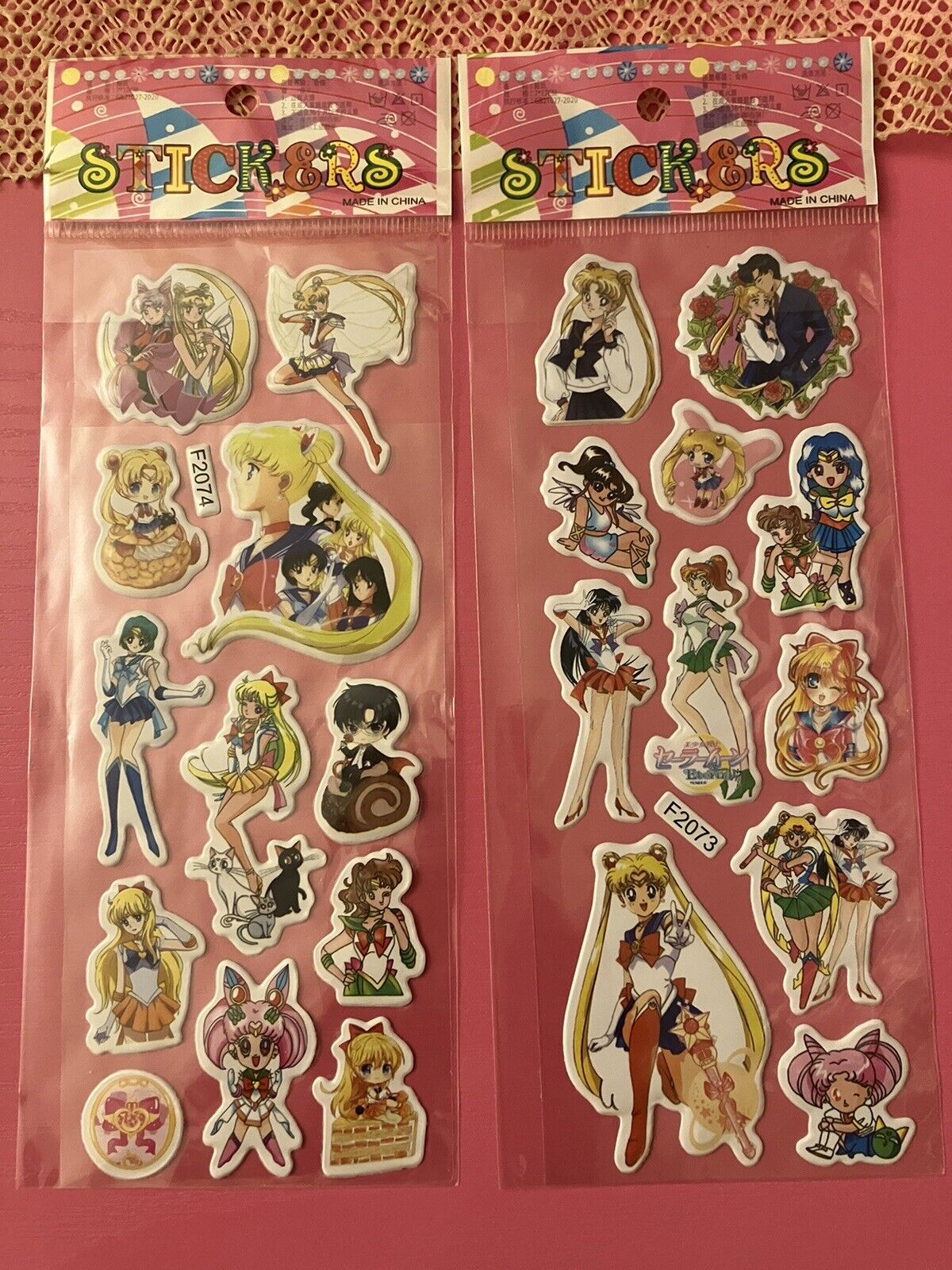 2Set Sailor Moon puffy stickers(two sheets)w/Tuxedomask