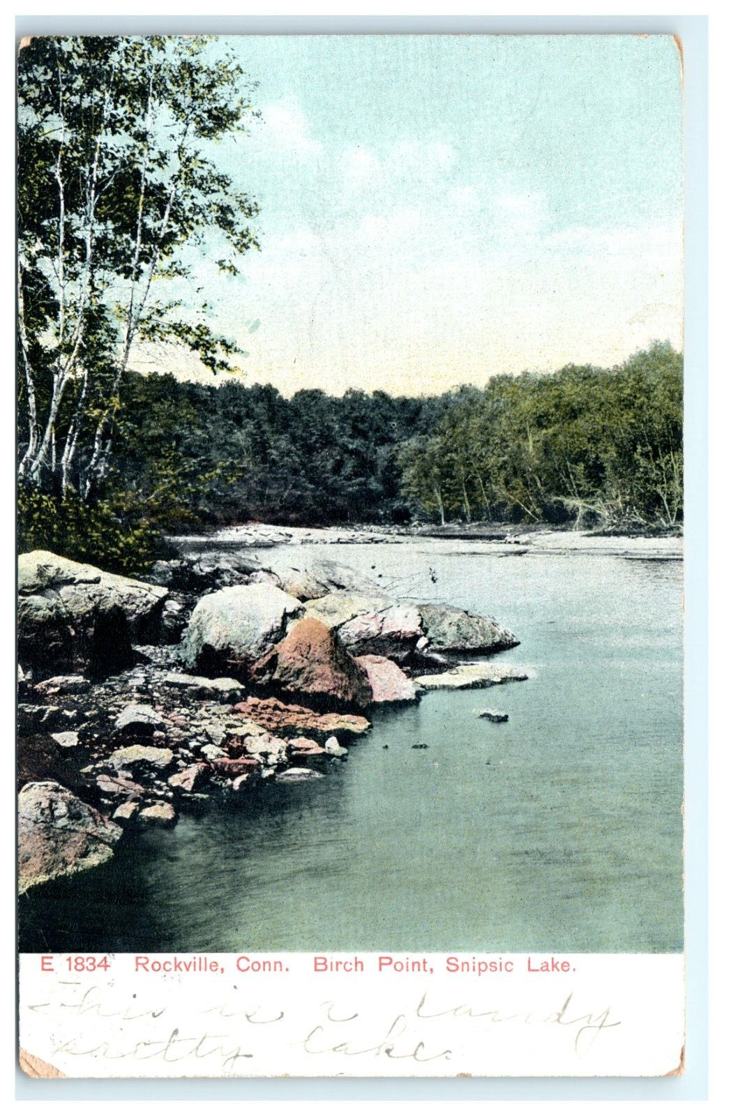 Birch Point Snipsic Lake Rockville CT Connecticut Postcard