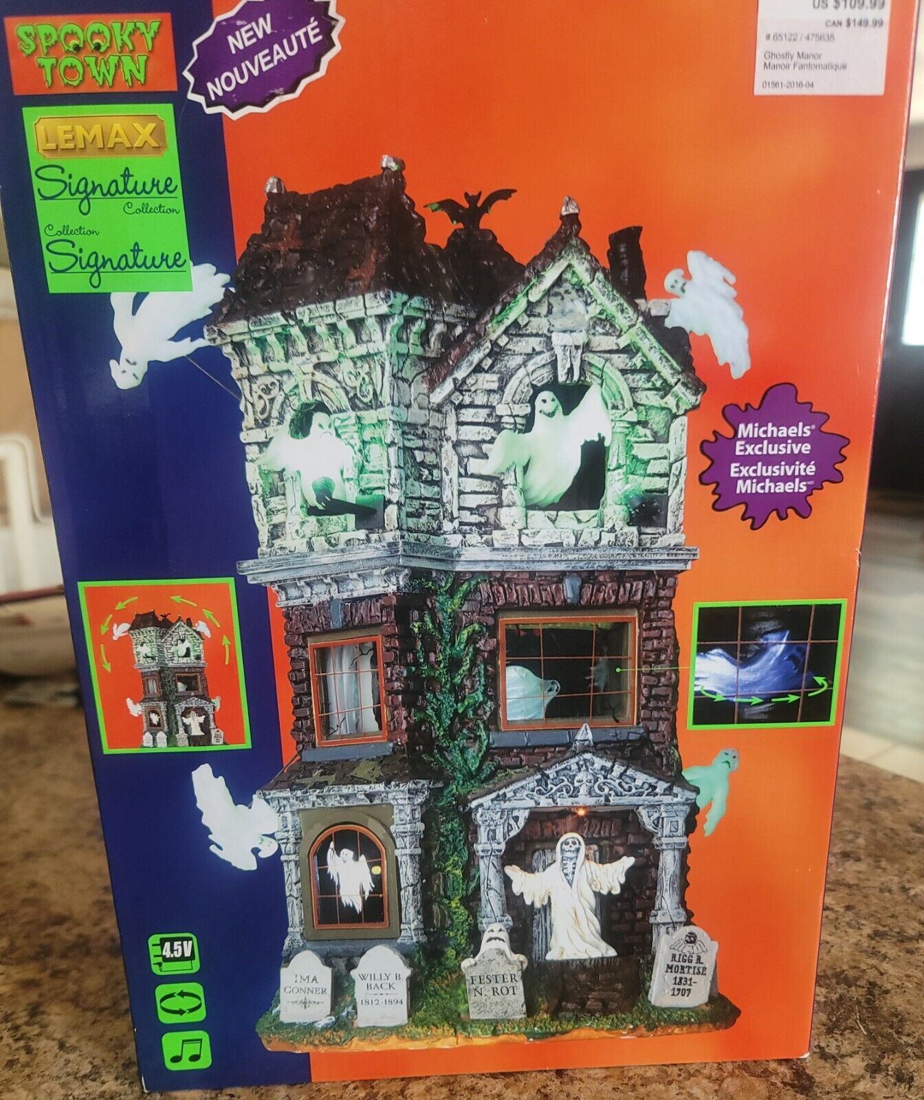 Lemax Spooky Town Village GHOSTLY MANOR 2016 Signature Halloween 65112 Retired 