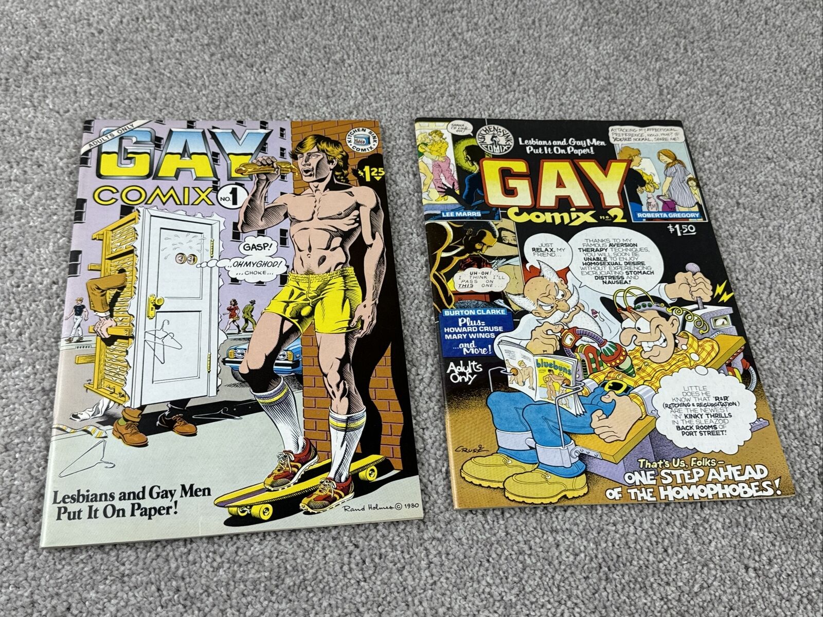 GAY COMIX #1 and #2, 1980 Underground LGBTQA Comics Kitchen Sink Originals
