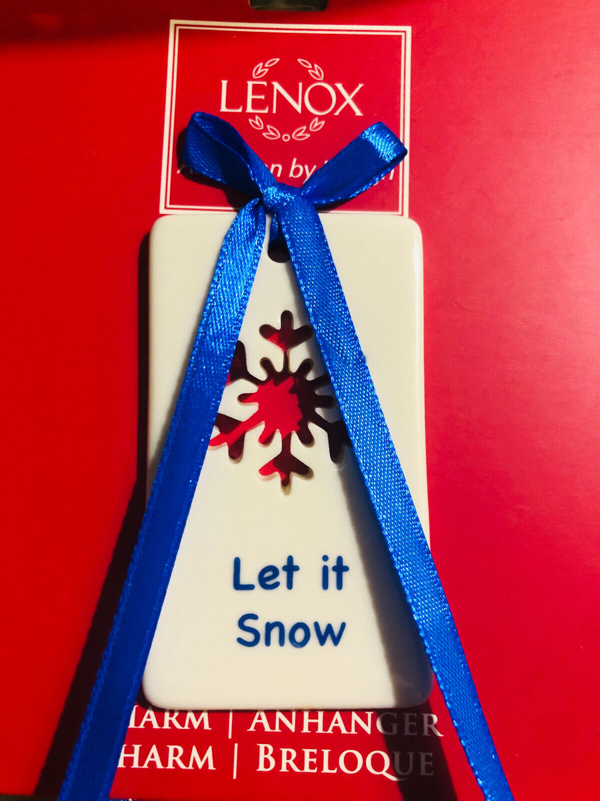Lenox ORNAMENT  CHARM ~ LET IT SNOW snowflake  NIP
